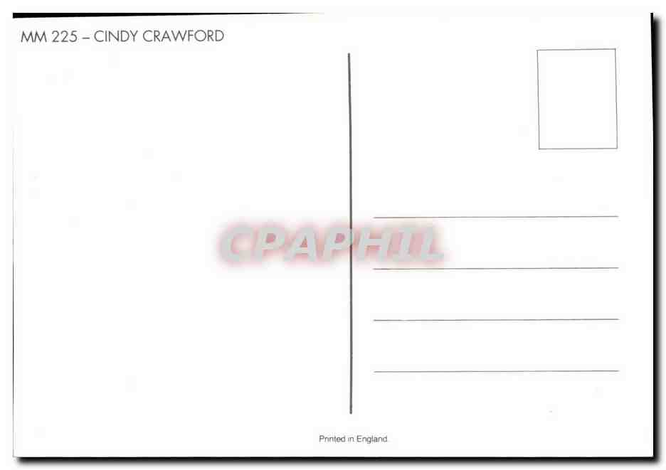 CPM Erotique Femme Nu Cindy (Crawford) — Rückseite
