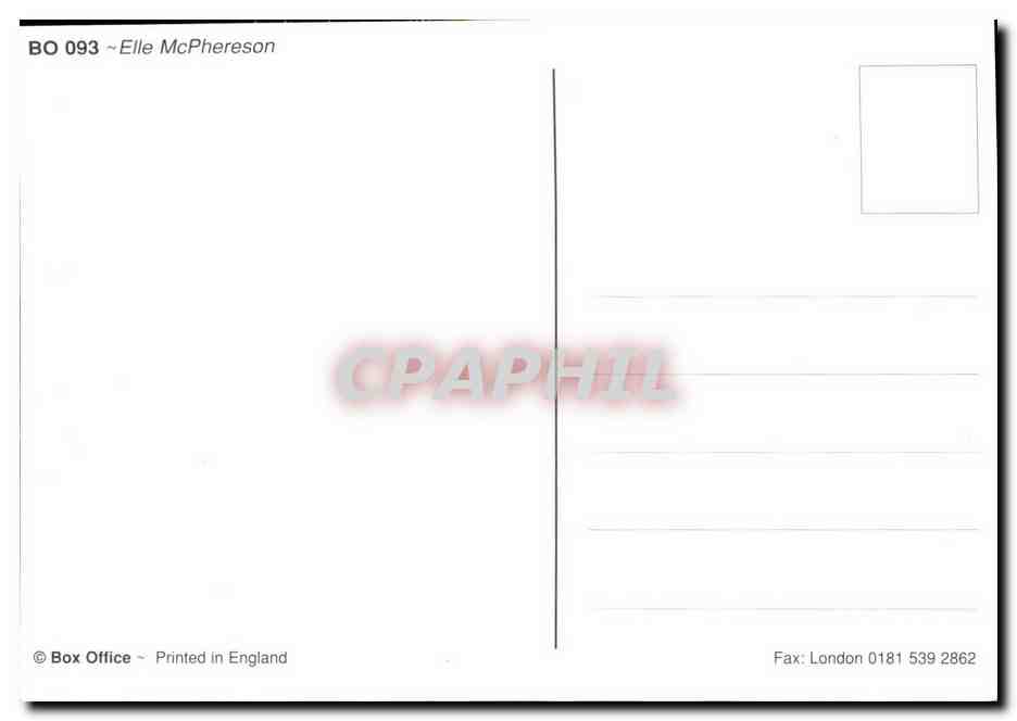 CPM Erotique Femme Nu elle PcPherson — Rückseite