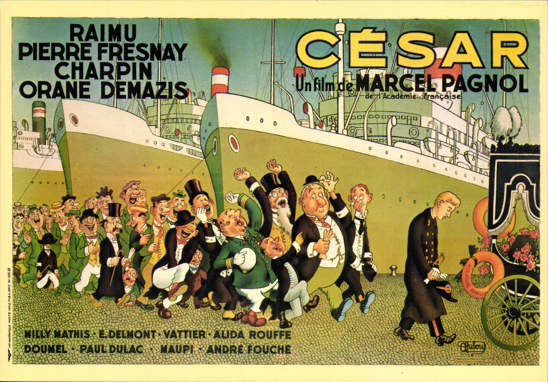 CPM Affiche cinema CESAr Raimu Pierre Fresnay Orane Demazis Marcel Pagnol