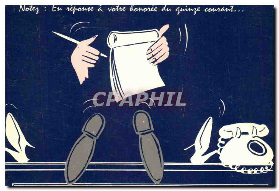 CPA Humour Notez en reponse a votre honoree du quinze courant Telephone
