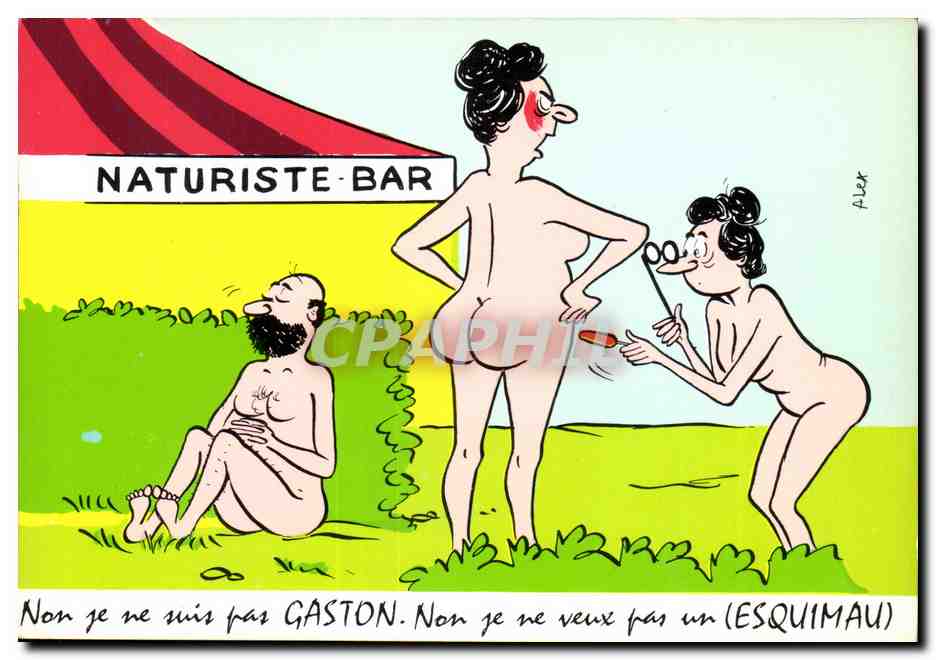Gaston and Esquimaux — Naturally Nudists — drawing by Alver