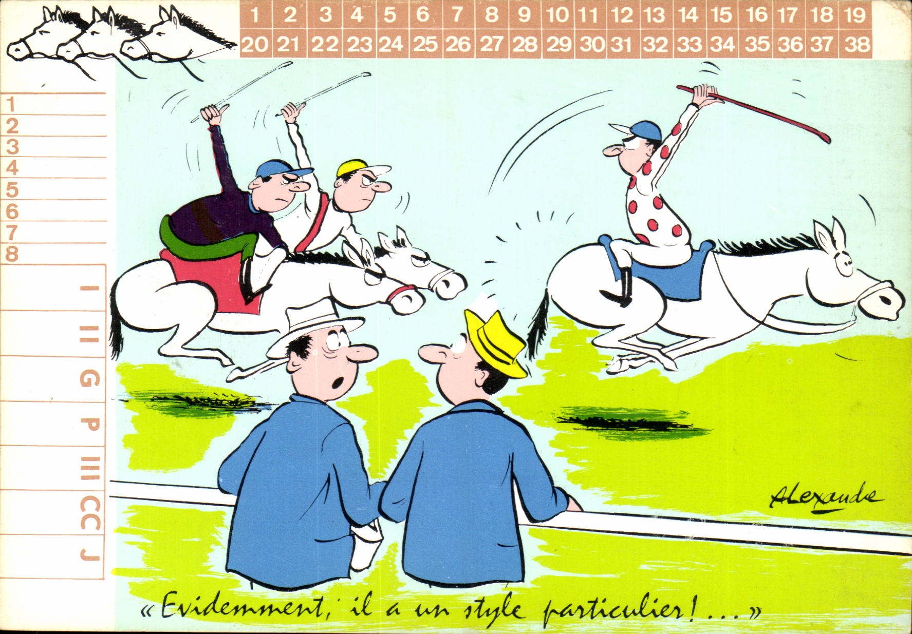 Course de chevaux — caricature — Alexandre, éditeur Marcel Vaysse, n° 020-201