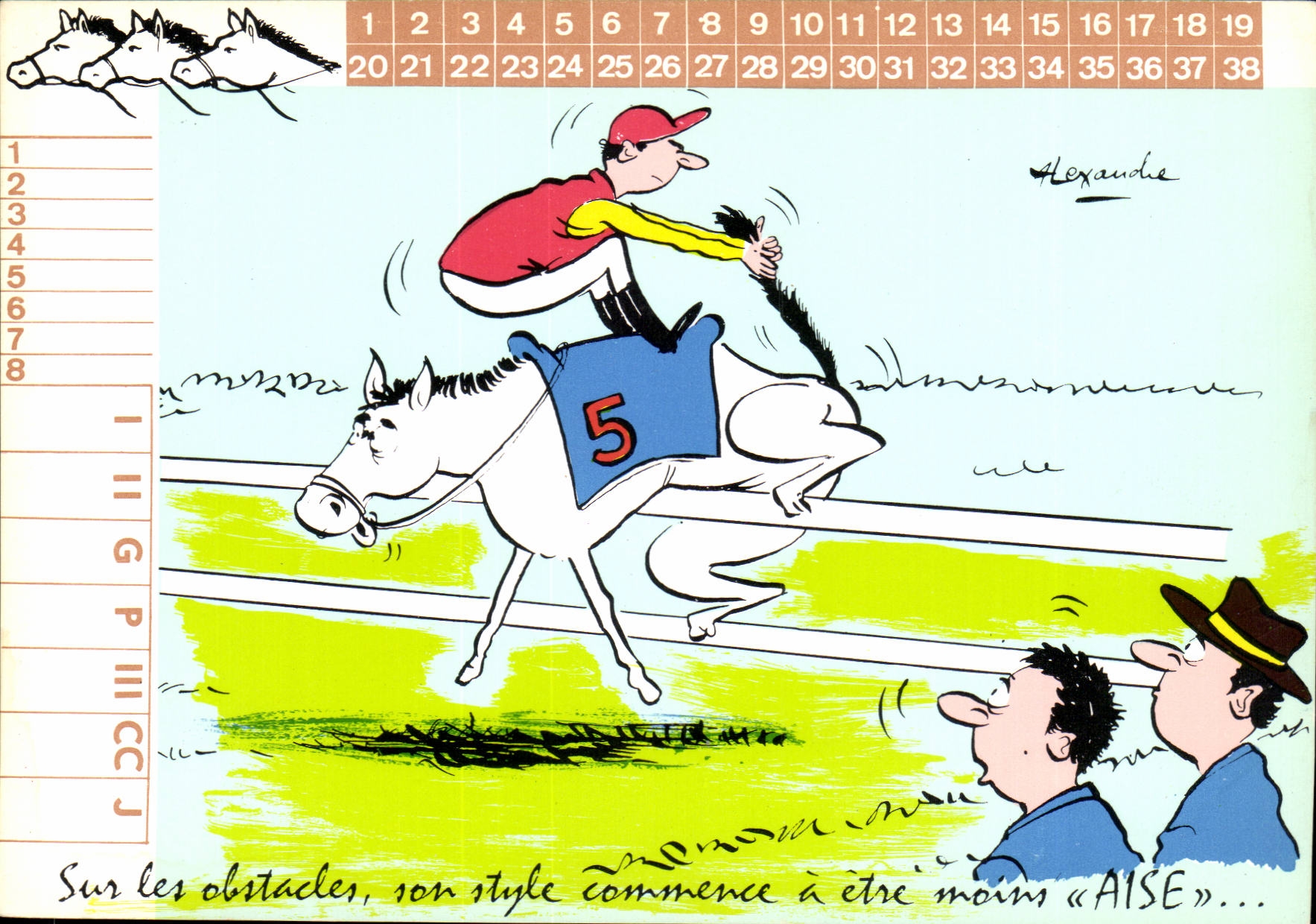 CPA Humour Sur les obstacles son style commence a etre moins aise illustrateur Alexandre Jockey cheval