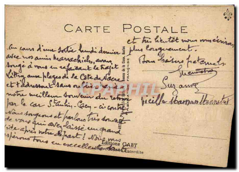CPA CArte a system Automobile En route pour la delivrance Charmant voyage Rare Document Car de la rigolade — Rückseite
