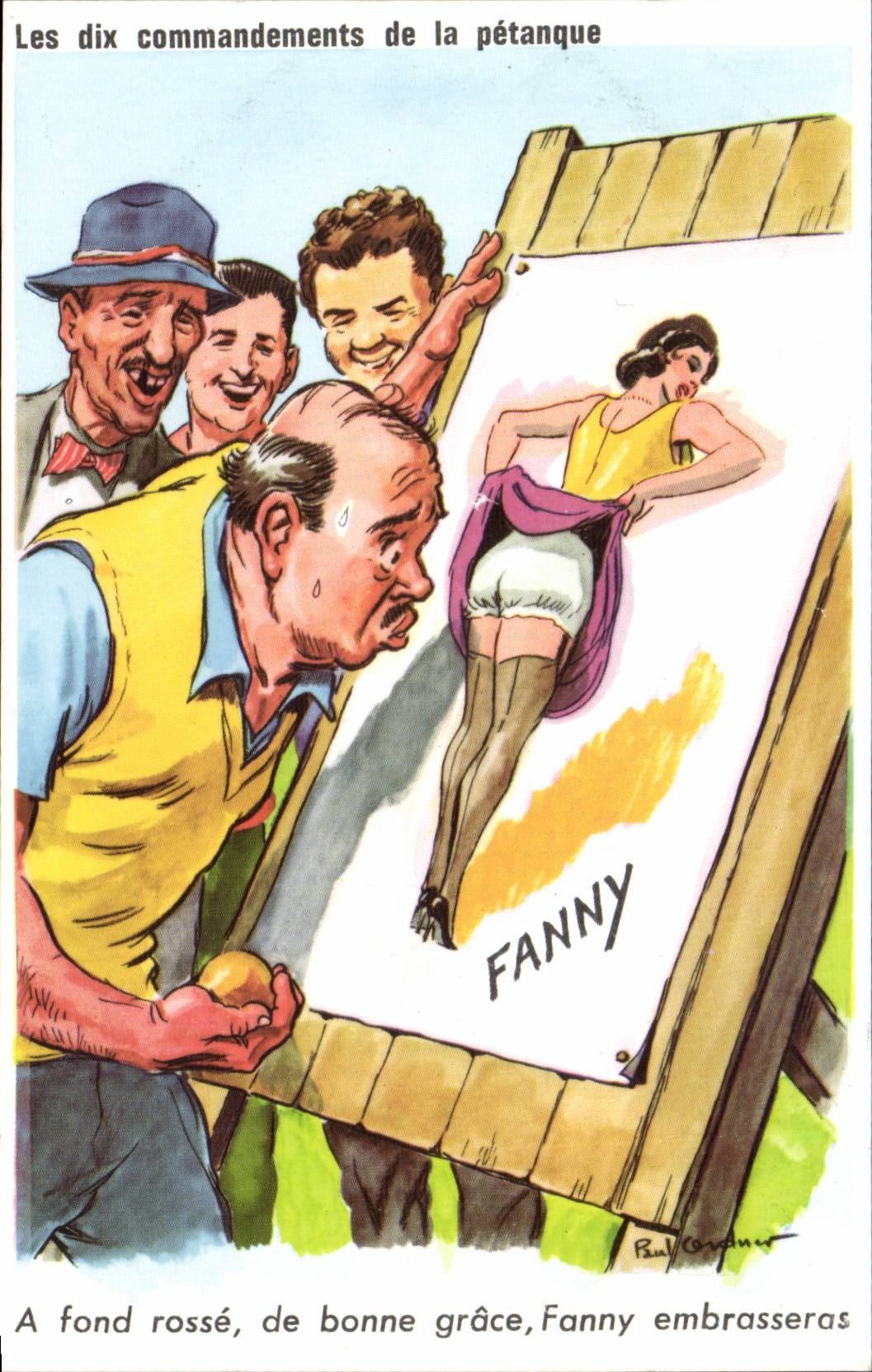 Les dix commandements de la pétanque — caricature humoristique — Paul Gondry