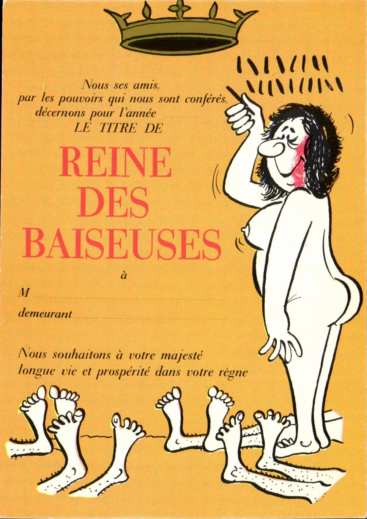 CPA Humour Reine des baiseuses 