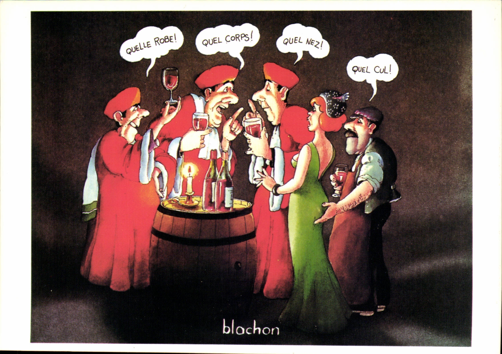 CPA Humour Blachon Quelle robe oenologie Vin Le vin