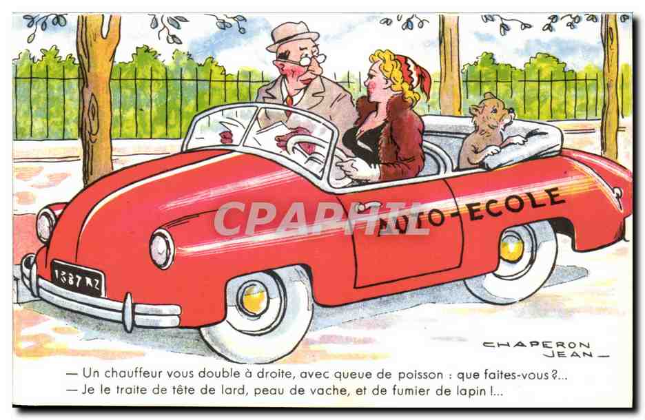 Conduite d'un véhicule d'auto-école — Chaperon Jean — Humoristique 557