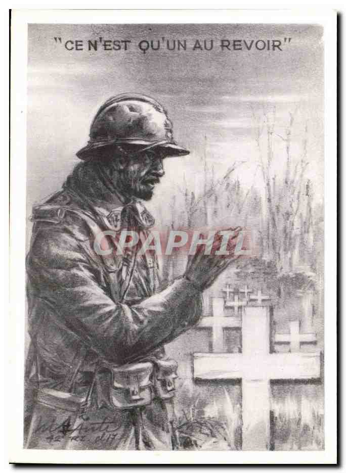 CPA Militaria Ce n'est qu'un au revoir Memorial de la bataille Verdun Felury devant Douaumont