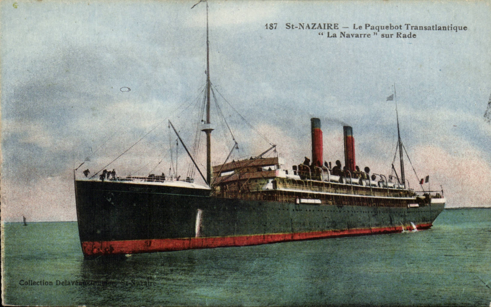 Saint-Nazaire — El transatlántico "La Navarre" en la rada — Colección Delaveau