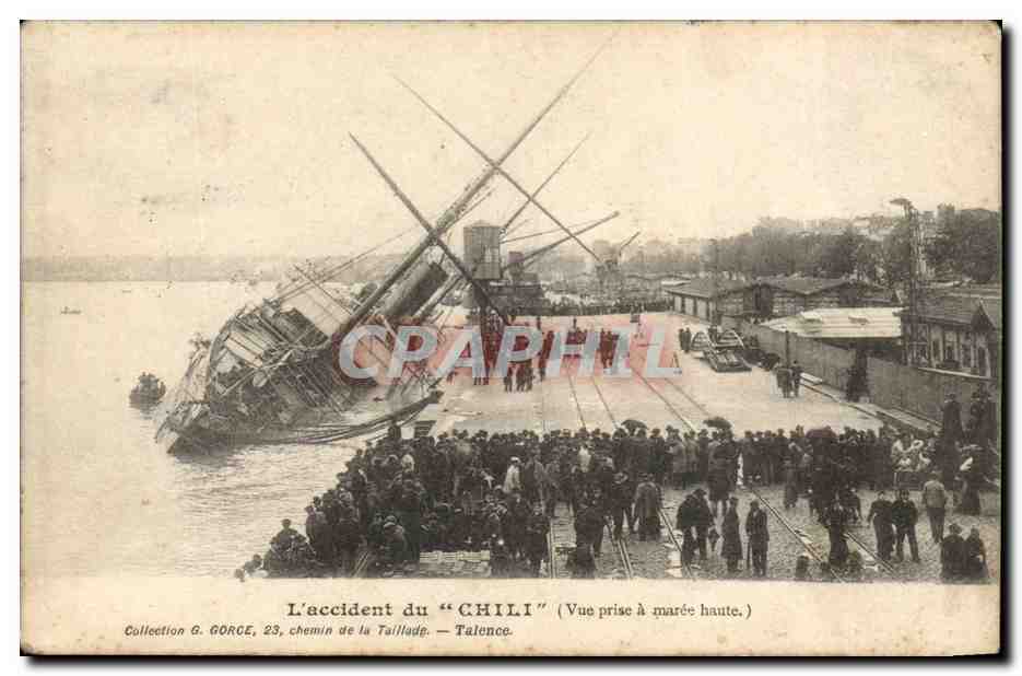 L'accident du "CHILI" — Vue prise à marée haute — Collection G. GORGE, 23, chemin de la Tailleade — Talence