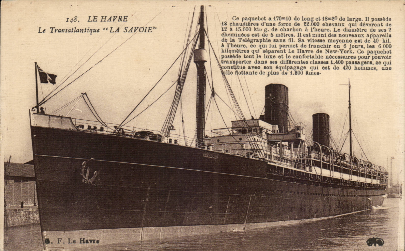 Le Havre — Le Transatlantique "LA SAVOIE" — G. F. Le Havre, n°148