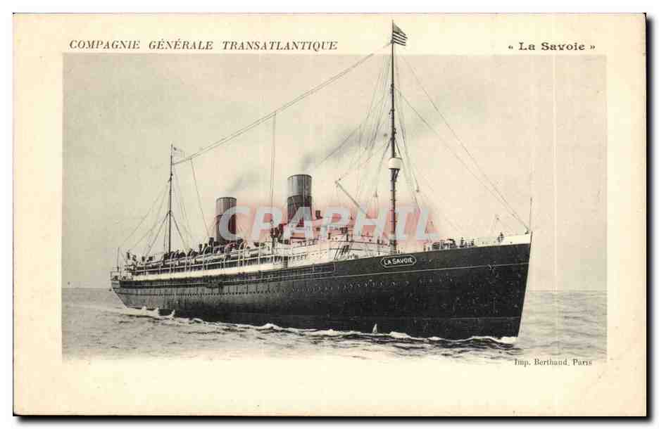 El transatlántico « La Savoie » — Compagnía General Transatlántica — Imp. Berthand, París