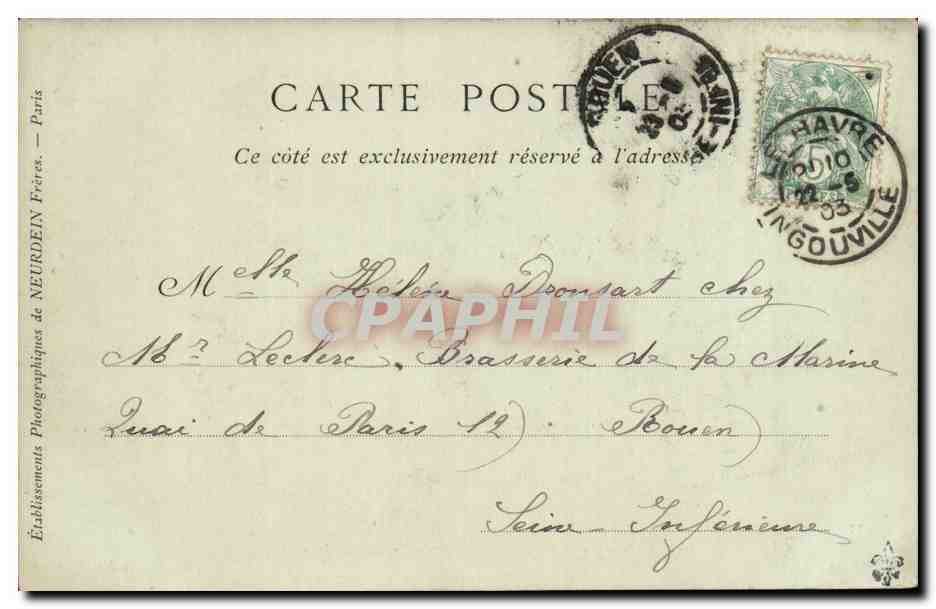 « La Normandie » Steamer de la Compagnie Générale Transatlantique — Collection ND Phot, n°35 — Verso
