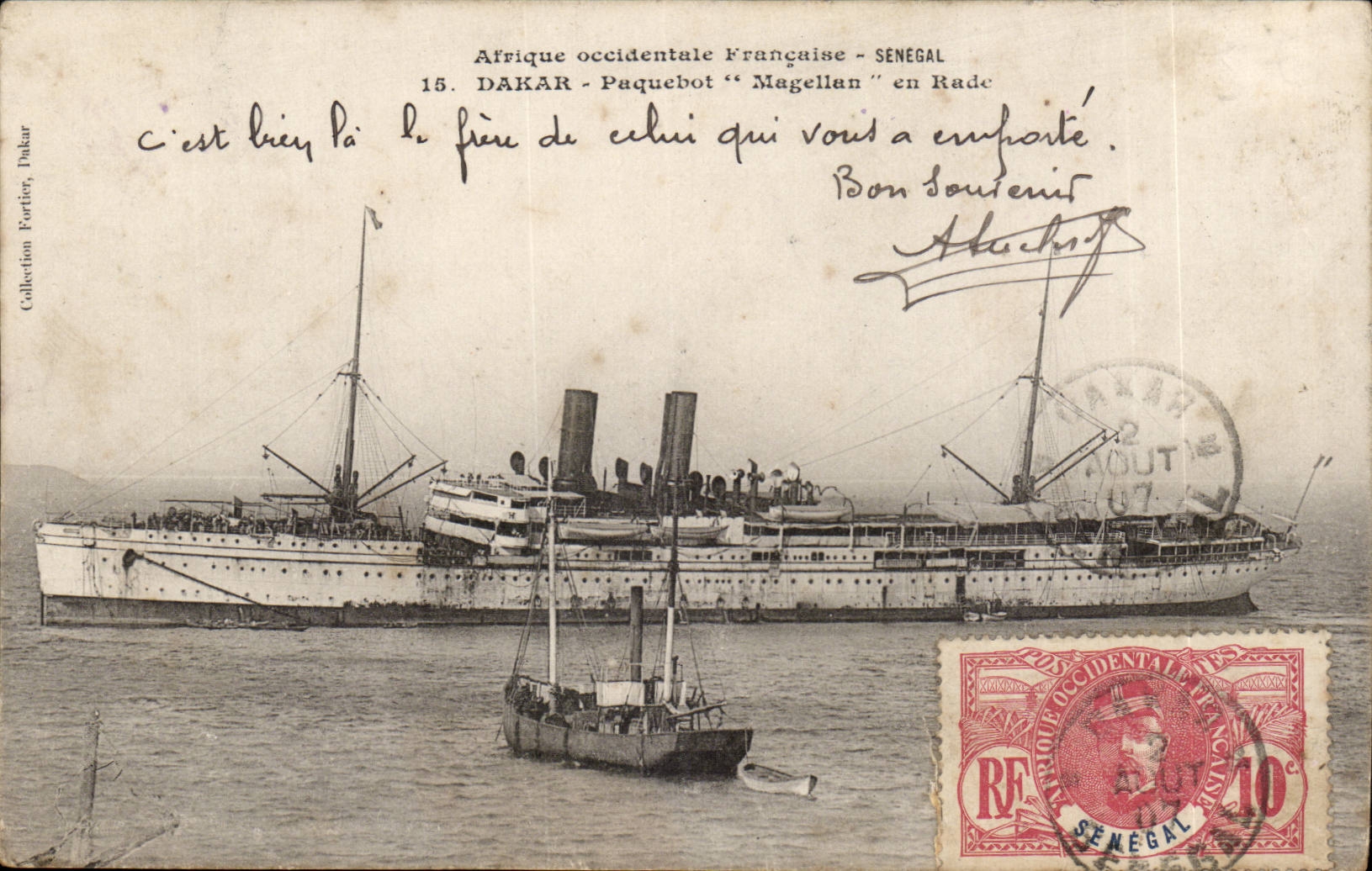 Dakar - Paquebot "Magellan" en rade — Afrique occidentale française, série 15