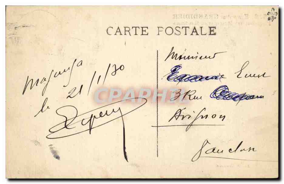 S.S. Explorateur Grandidier — Paquebot des Messageries Maritimes — Éditeur H. Grimaud — Verso