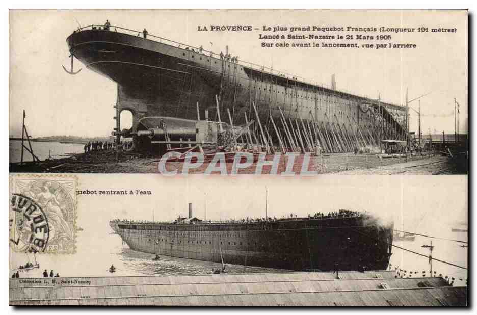CPA St Nazaire Le plus grand paquebot francais a st Nazaire Provence