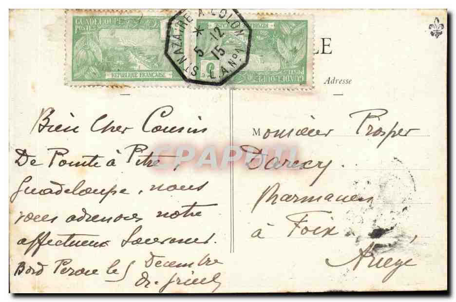 CPA Compagnie Transatlantique Perou — Achterkant