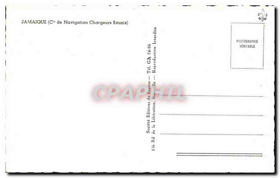 CPA Jamaique Compagnie d eNavigation Chargeurs reunis — Back