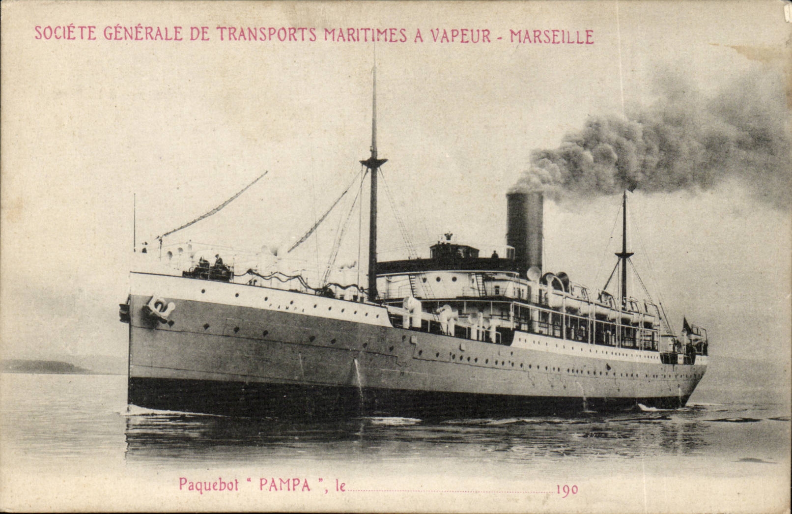 Transbordador "PAMPA" — Sociedad General de Transportes Marítimos a Vapor - Marsella — 1900