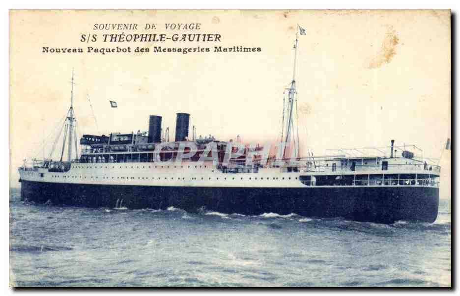 S/S Théophile-Gautier — Nouveau Paquebot des Messageries Maritimes — Éd. H. Grimaud, Marseille