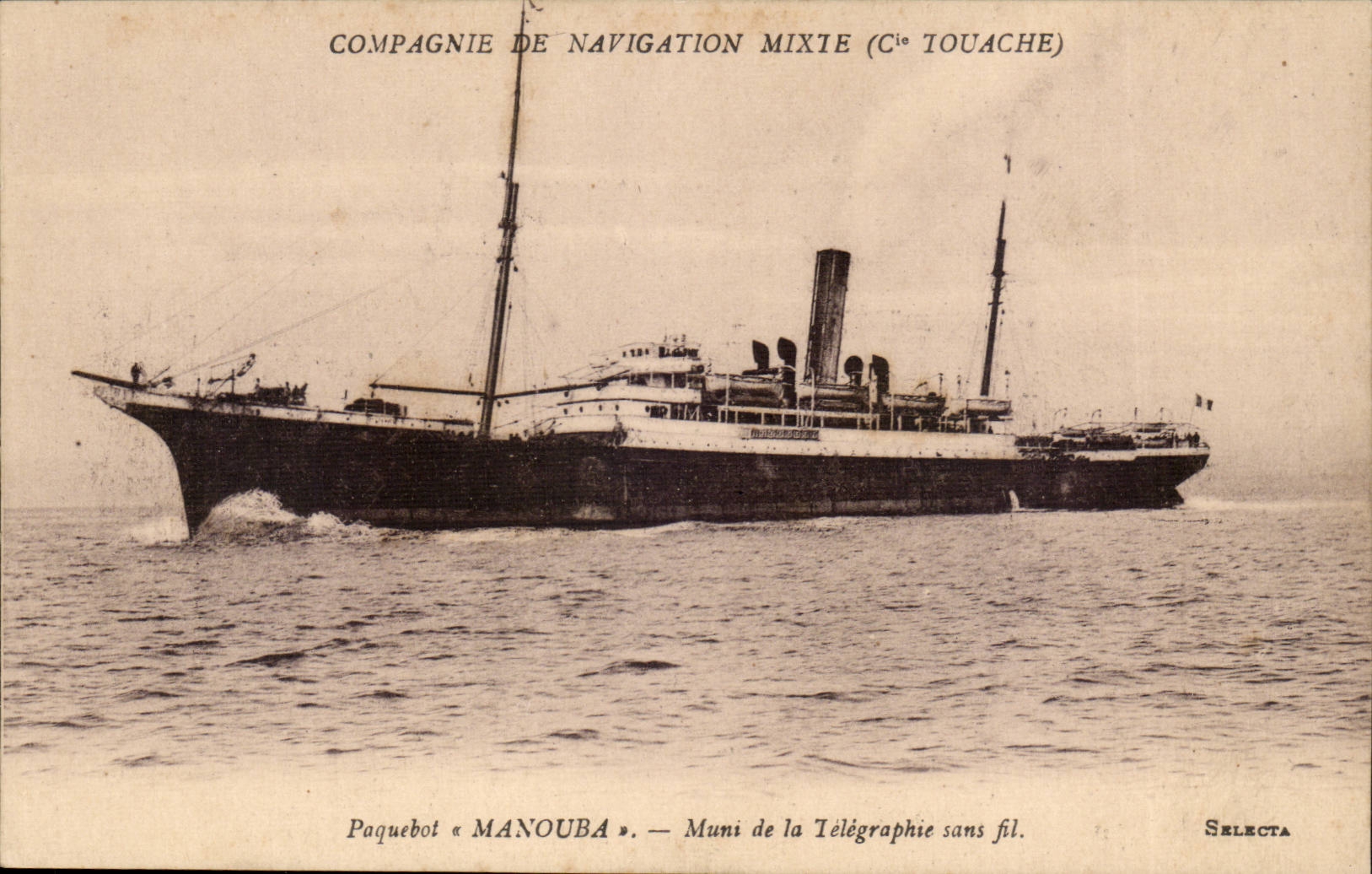 Paquebot « MANOUBA » — Compagnie de Navigation Mixte (C° Touache) — Selecta