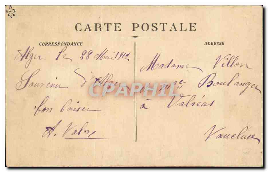 « Carthage » — Paquebot français de la Cie Générale Transatlantique — (Télégraphie sans fil) — Reverso