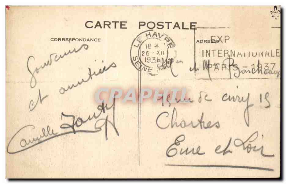 Le Havre - Buque 'Champlain' — C.M., Le Havre, n°633 — Reverso