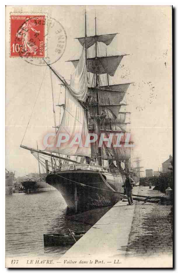 Le Havre — Velero en el Puerto — LL.