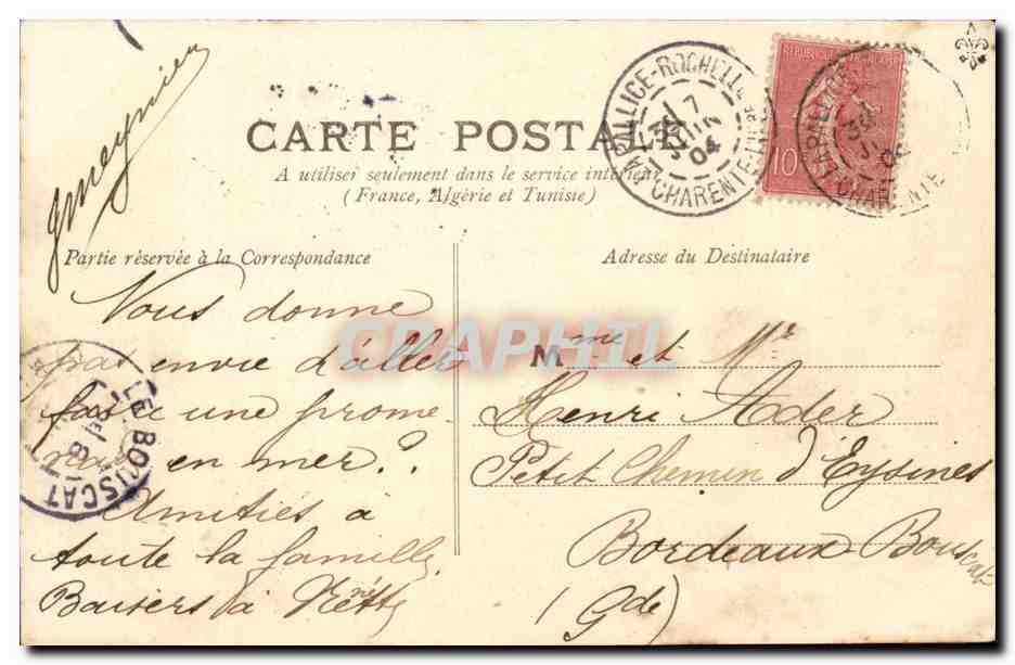 La Pallice-Rochelle — Tres mástiles — L.C. — n°95 — Reverso