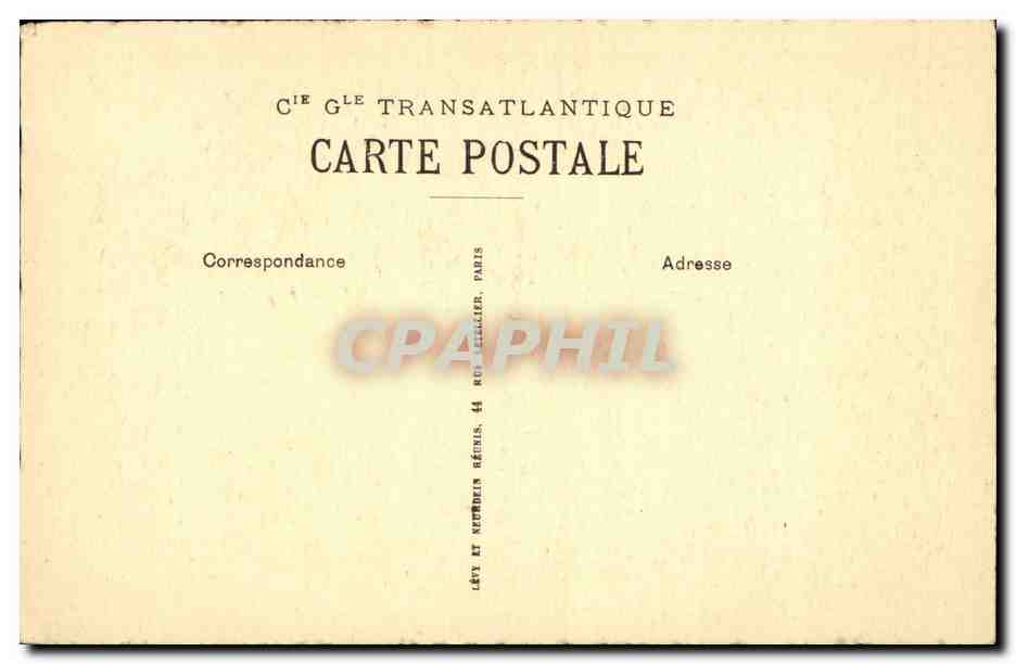 CPA Paquebot Paris Le sun desk — Verso