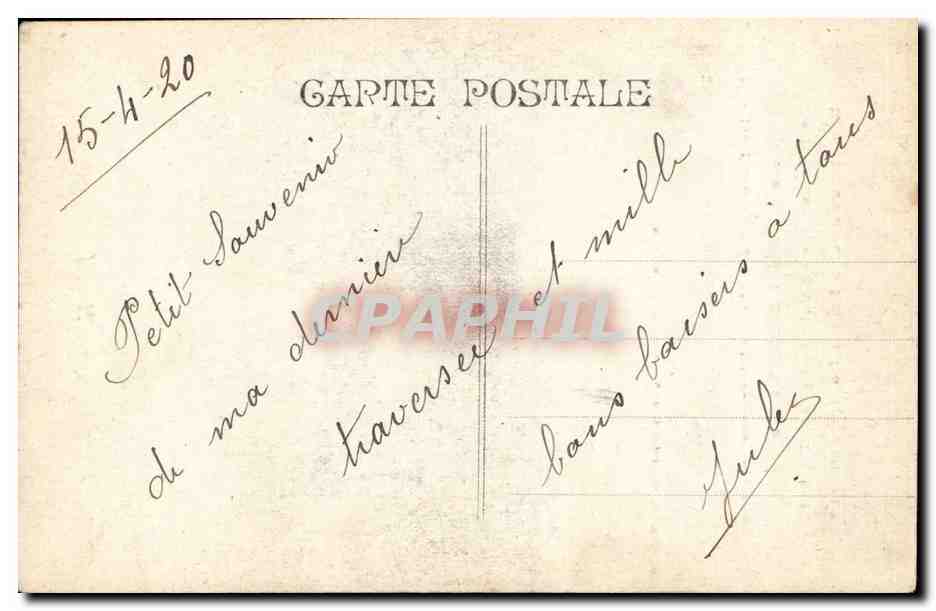 Biskra — Navire en mer agitée — W. Grimaud Fils et Cie, rue de la République, 95 - Marseille — Verso