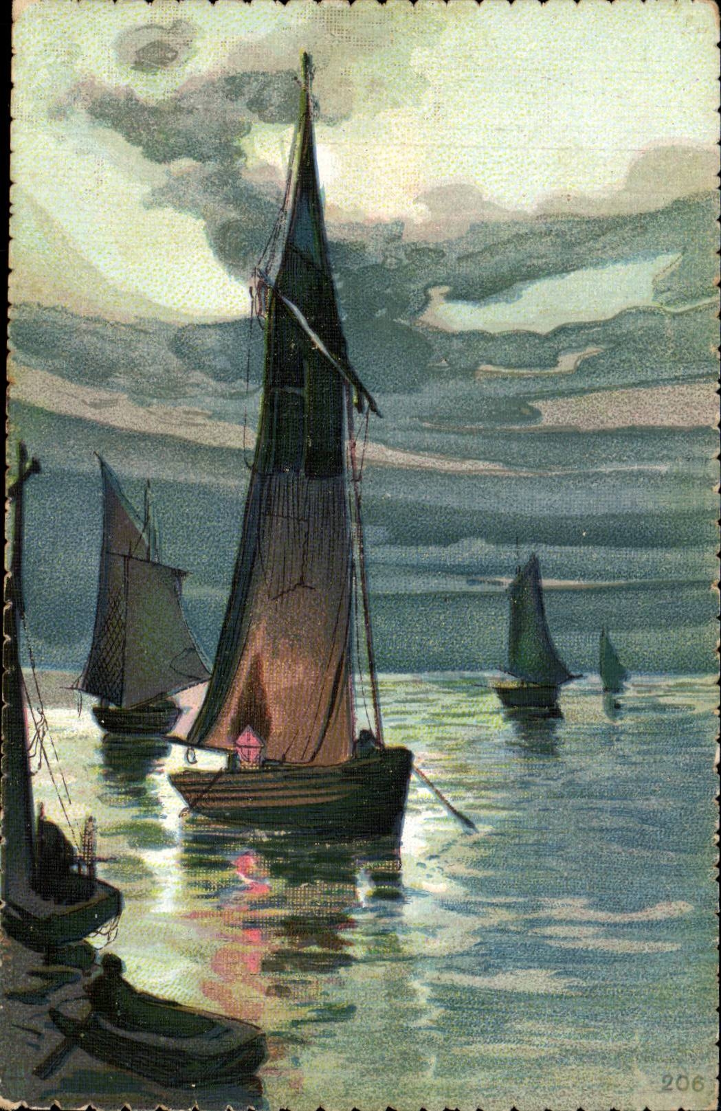 Scène maritime avec voiliers — édition italienne — n° 206