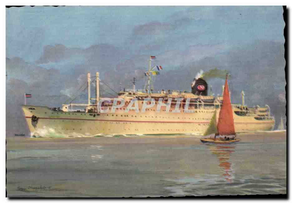 Paquebot "LYAUTEY" — Compagnie de Navigation Paquet — Éditeur : Société Marseilleise de Publicité, n° 3218