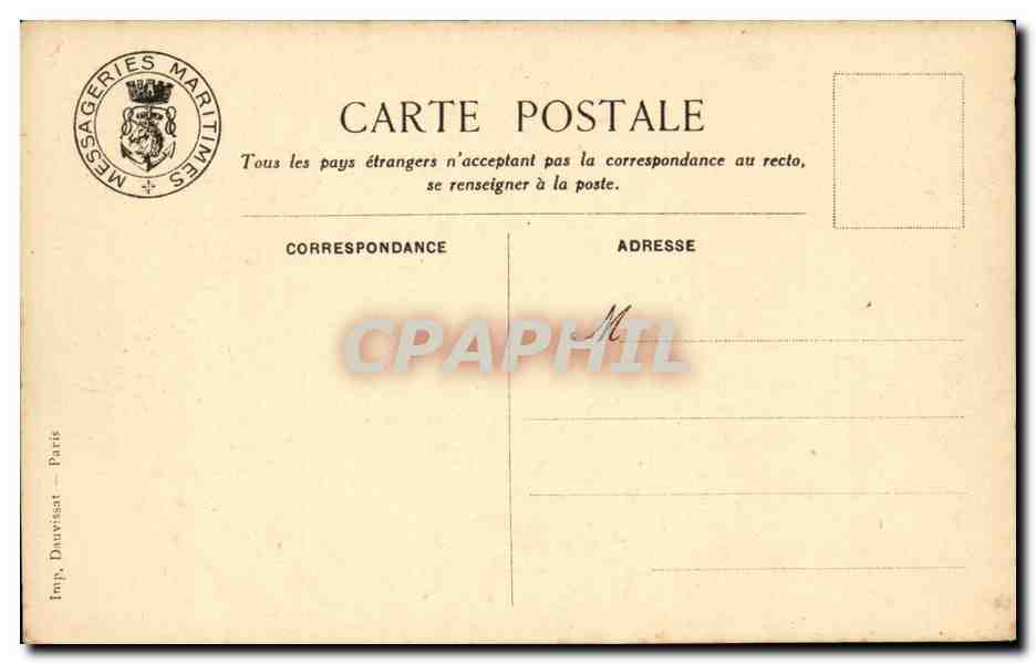 CPA Messageries maritimes Porthos La salle a manger de 1ere classee Paquebot — Rückseite