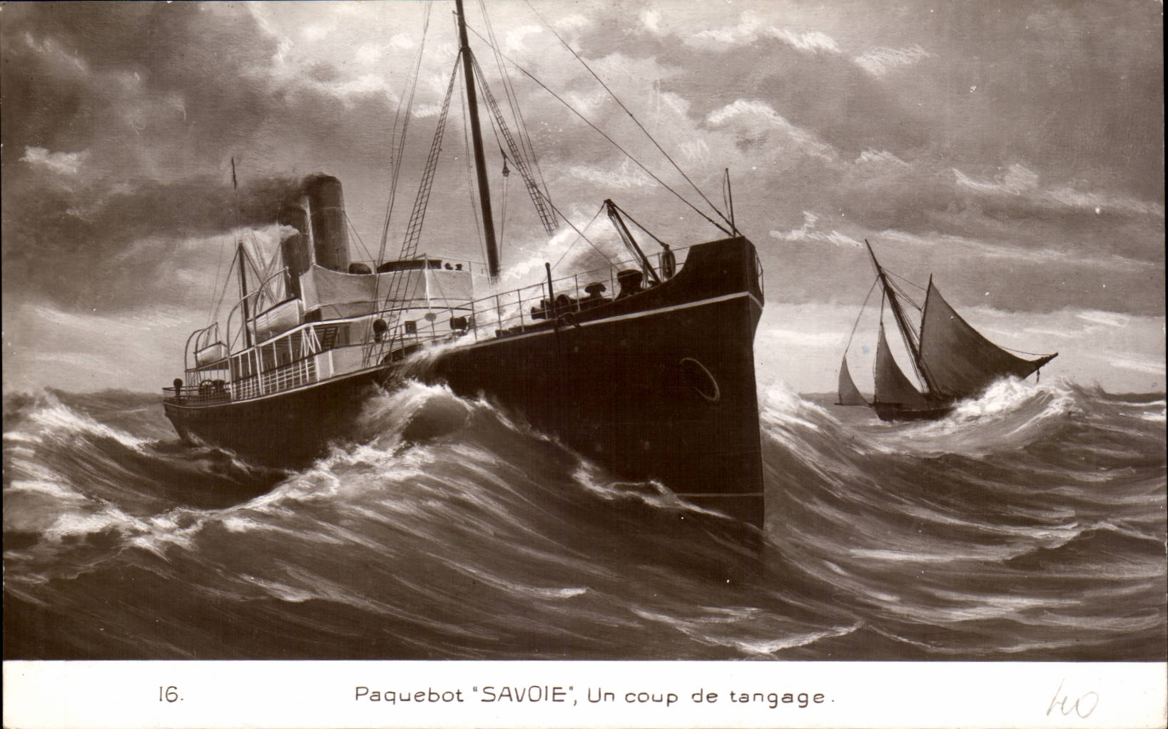 Paquebot "SAVOIE" — Un coup de tangage — série 16