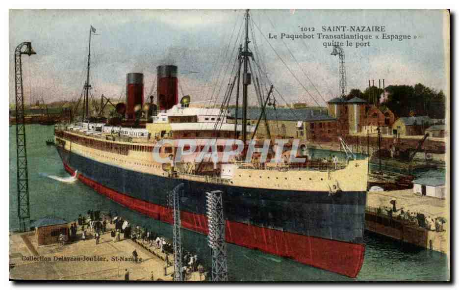 Saint-Nazaire — El transatlántico « España » abandona el puerto — Colección Delayzan-Joublier