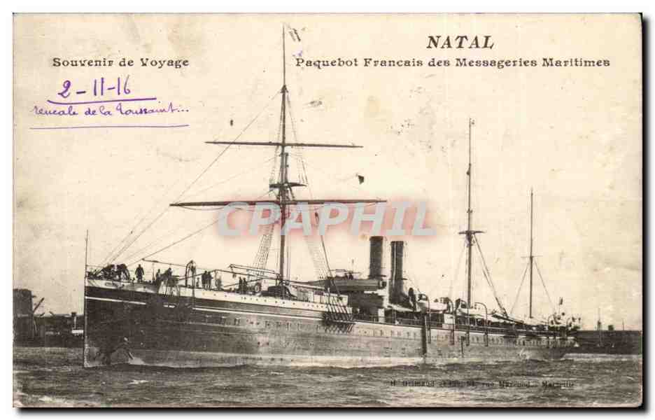CPA Bateau Le Natal des MEssageries MAritime sPaquebot