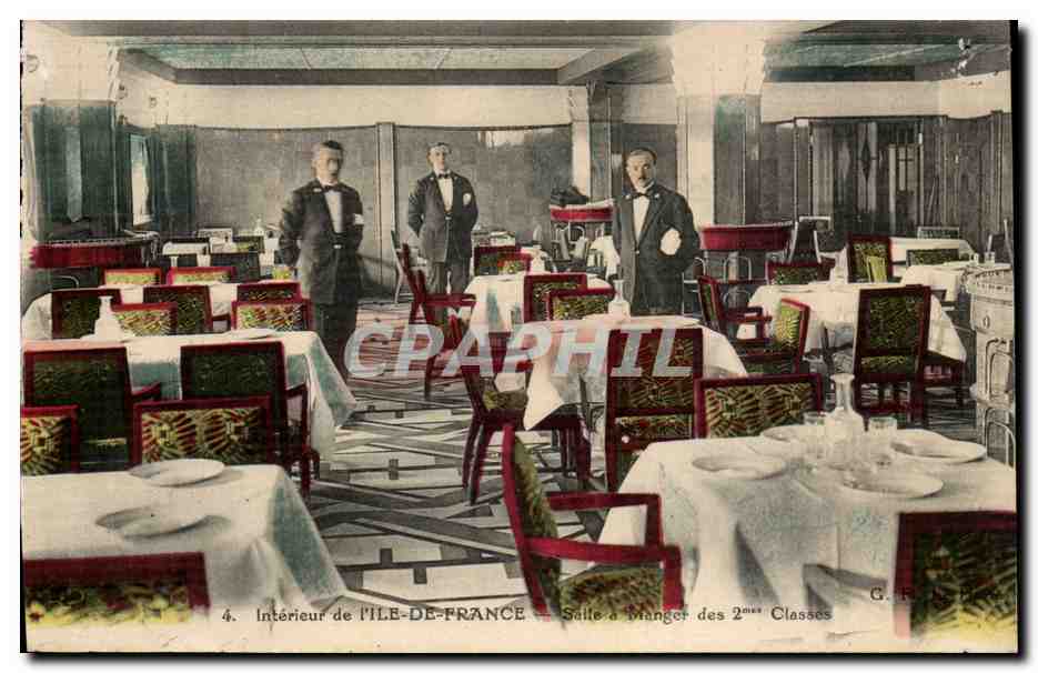 Intérieur de l'ÎLE-DE-FRANCE — Salle à Manger des 2èmes Classes — G. R. & Cie
