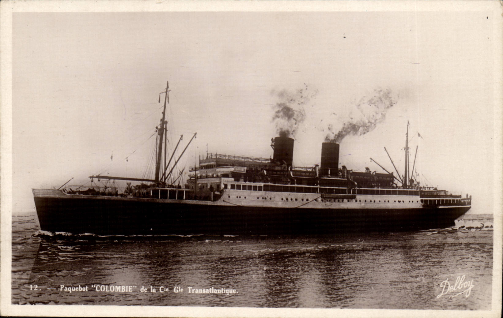 Paquebot "COLOMBIE" de la Cie Gie Transatlantique — Delbouy, n°12