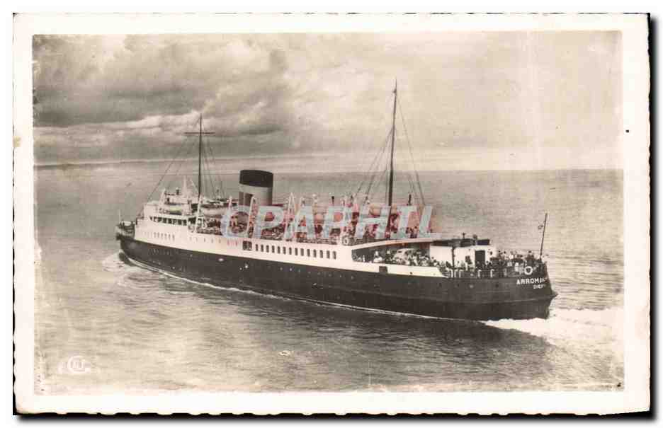 CPA Bateau Dieppe Paquebot Arromanches ligne Dieppe Newhaven SNCF