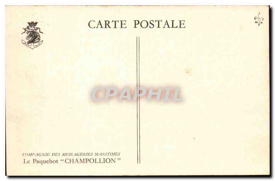CPM Bateau Paquebot Champollion Compagnies des Messageries Maritimes — Back