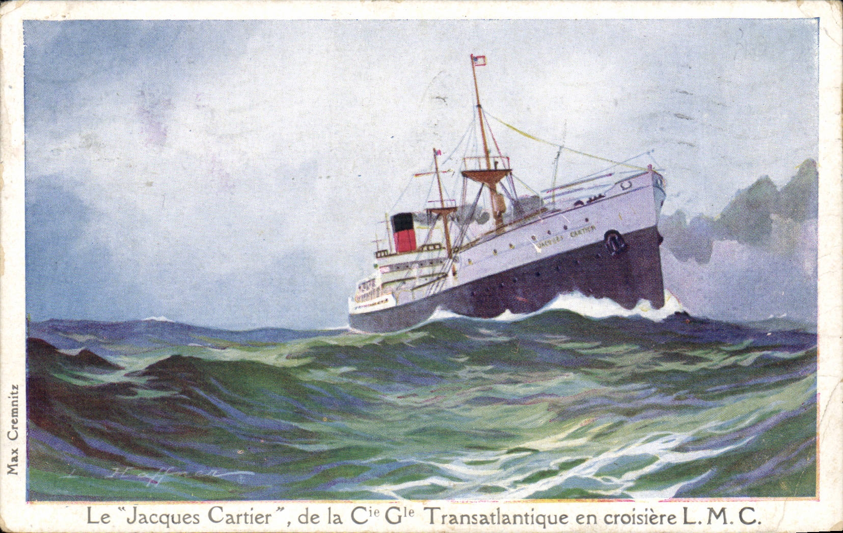 CPA Bateau Jacques Cartier d ela Cie Gla Transatlantique en croisiere