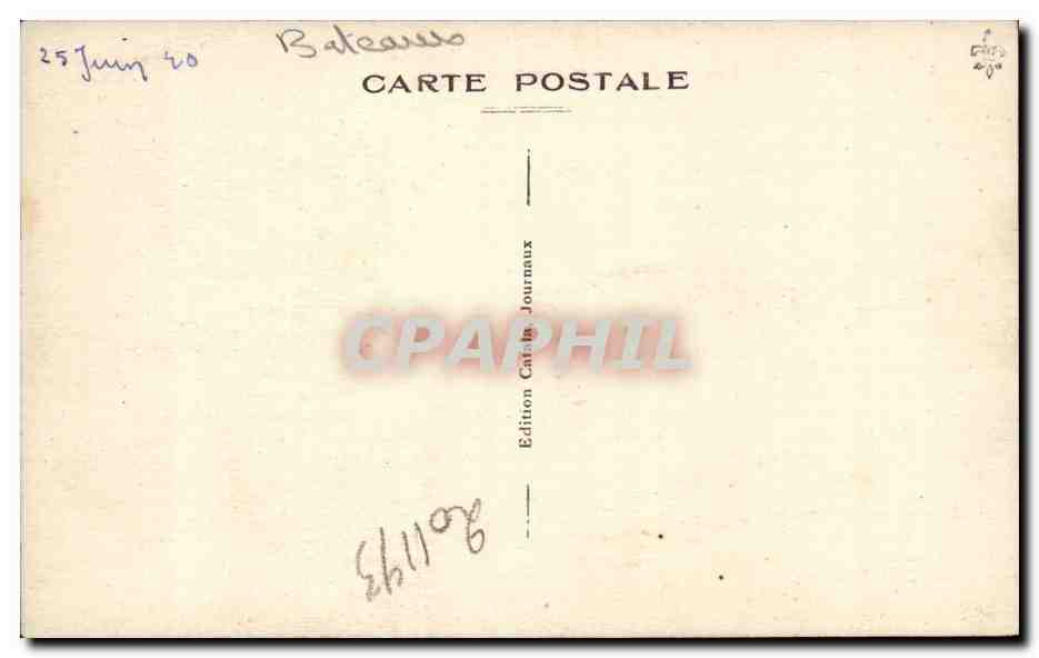 Port-Vendres — Départ du paquebot « Gouverneur Général Tirman » — Édition Bateaux Journaux — Verso