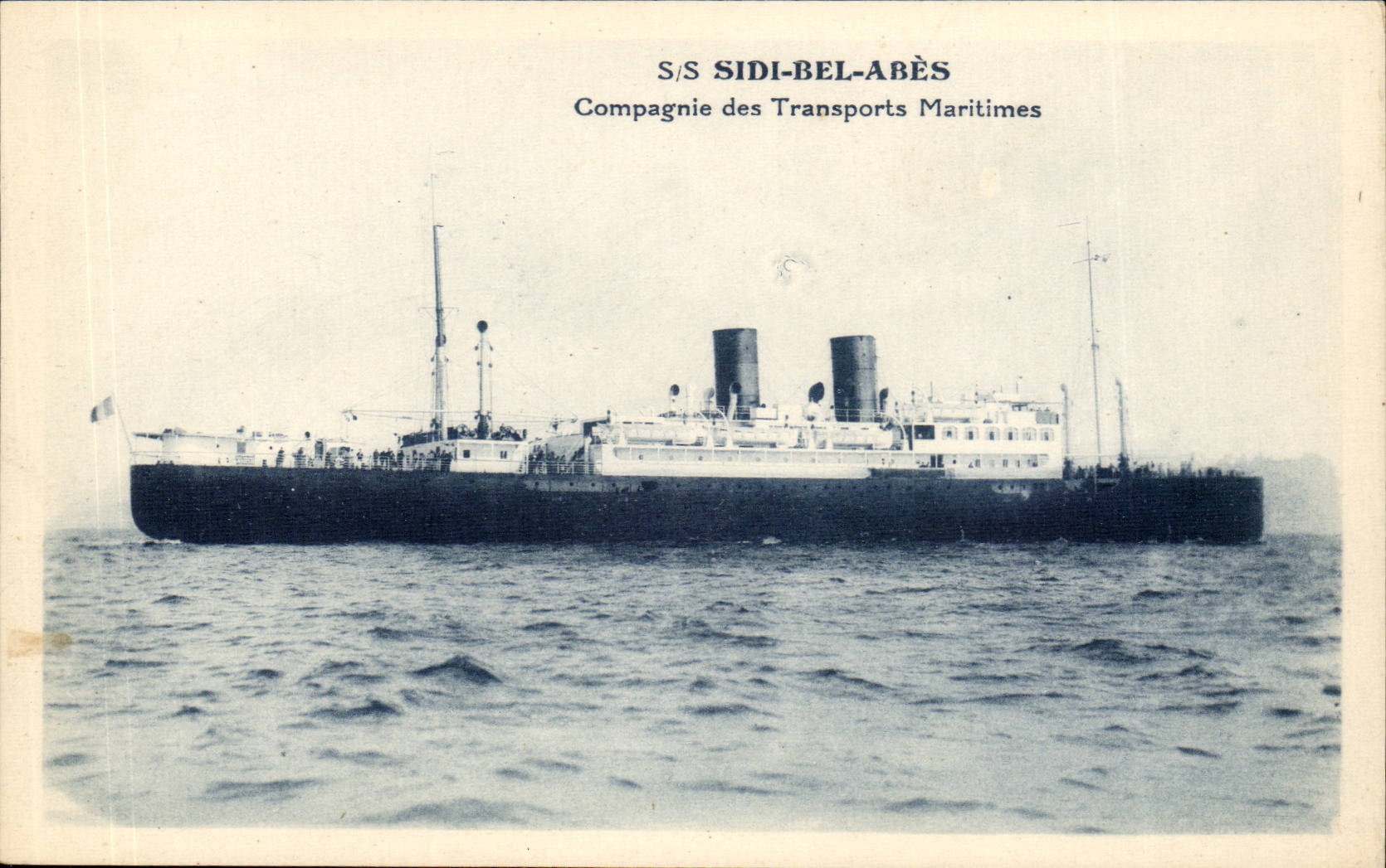 S/S SIDI-BEL-ABÈS — navire de la Compagnie des Transports Maritimes — éditeur inconnu, n° de série non visible