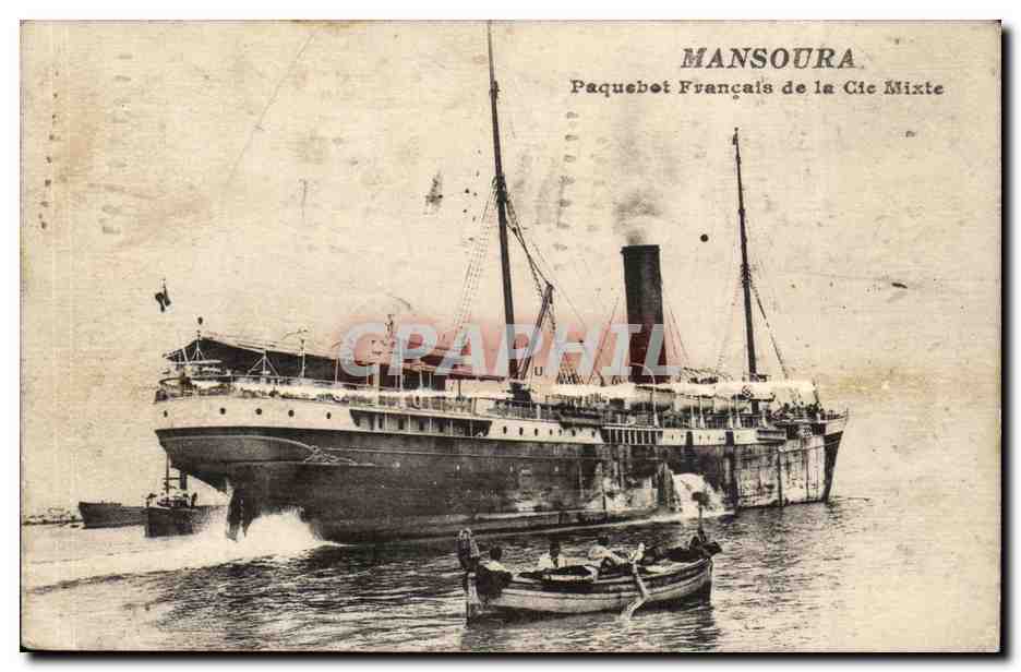 CPA Bateau Paquebot Mansoura Cie mixte