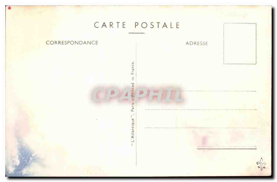 CPA Bateau Cie Gla Transatlantique Paquebot Normandie Ruban Bleu Southampton New York  — Verso
