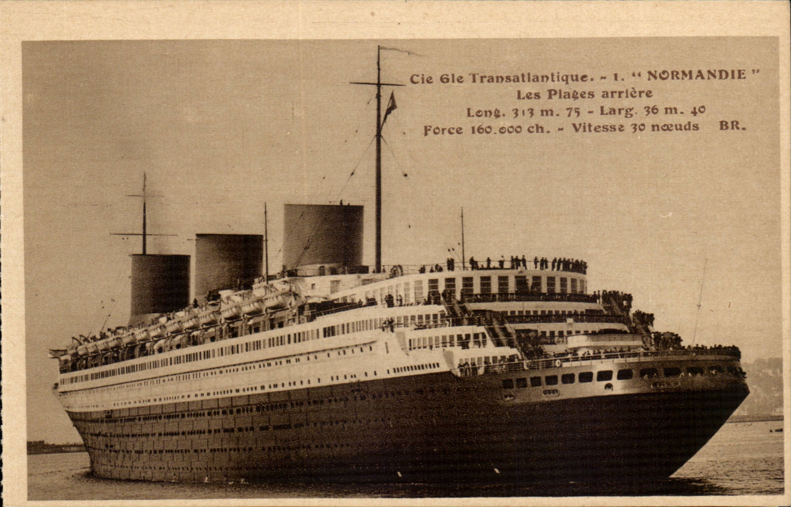 Cie Gie Transatlantique — Le paquebot "NORMANDIE" — Bloc Frères, Bordeaux