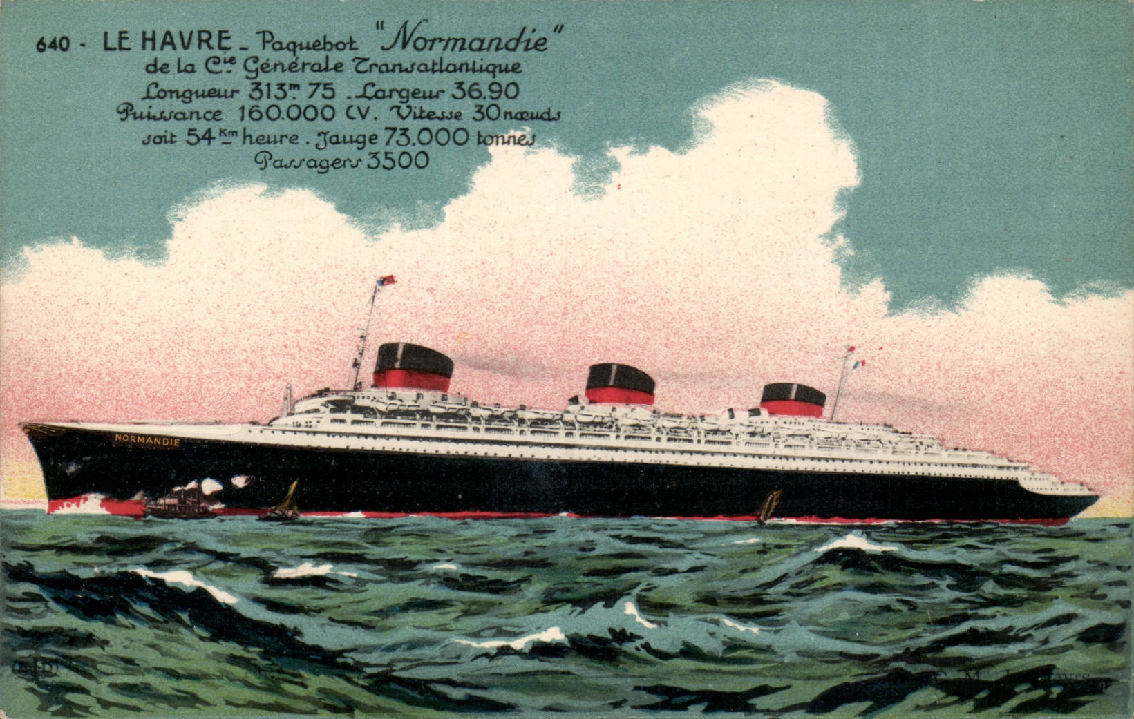 Le Havre — Paquebot "Normandie" — Cie Générale Transatlantique, n°640