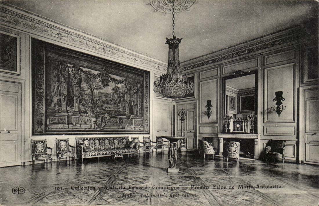 Palais de Compiegne CPA Collection speciale du palais premier Salon de reception de Marie Antoinette 
